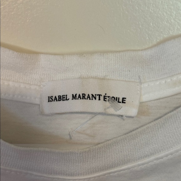 Isabel Marant Men's Zafferh Small Logo T-Shirt in White/Pink - Picture 7 of 13